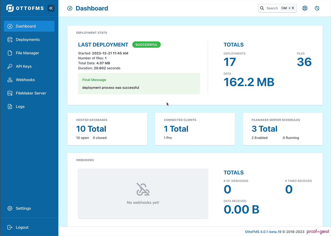 FileMaker Hosting OttoFMS Highight